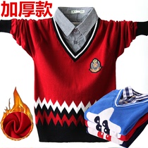 Trend sweater sweater boys thread jacket tight-fitting boys sweater shirt in the big boy foreign-style Korean version ten years old