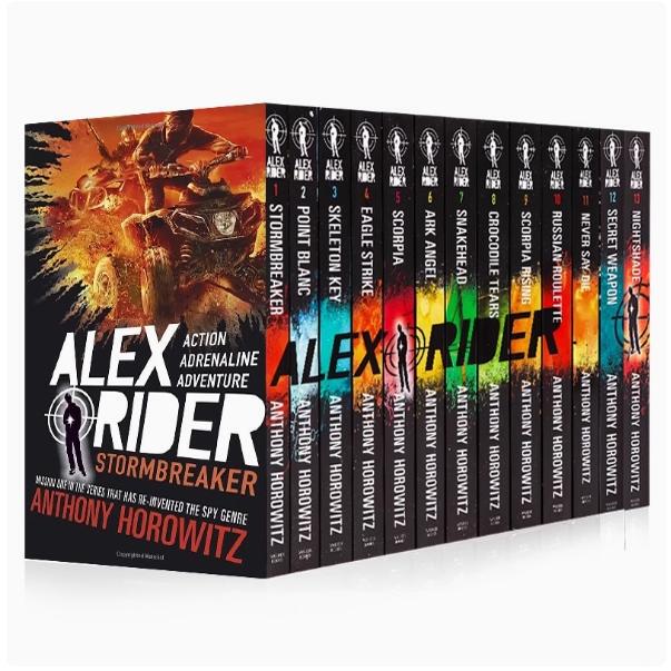 In Stock: 13-Volume Series of the Original English Novels of the Alex Rider Spy Series, Including "The 13 Books" and "Storm" by Anthony Horowitz