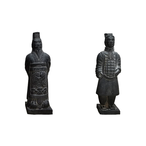 Xi'an Terracotta Warriors MOUST MOURMENT BLUE Stone Single Warriors Box TerraCotta Warriors and Horses, демонстрирующие иностранцы, представленные ремеслами