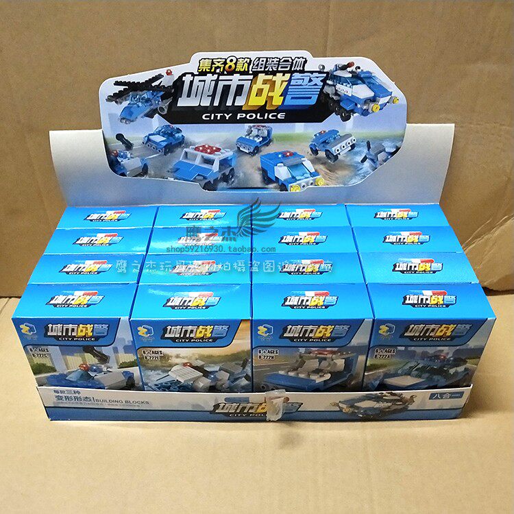 Children puzzle assembling small particles combined volume wood 222 police car military battleship school student hot sale toy 16 boxes