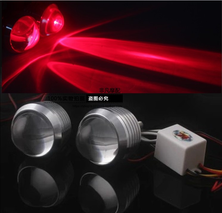 Phụ kiện xe máy WISP 12V Xe điện Ống kính mắt cá LED Giấy phép biển số Đèn chiếu sáng Đèn nhấp nháy Đèn phanh đèn led xe máy philips