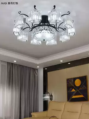 American crystal light luxury chandelier living room lamp modern simple atmosphere 2020 new bedroom European Hall ceiling lamp