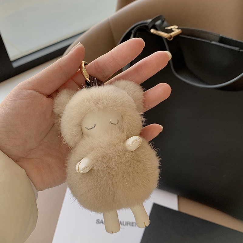 Cute Lamb Cute Plush Doll Mink Hair Bag Ornament Female Doll Doll Car Keychain Pendant