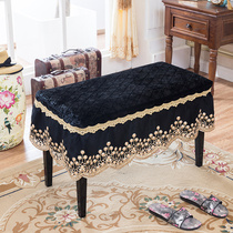 Piano single double lift stool seat cushion seat cover European makeup shoe stool cover custom-made lace dining chair cushion