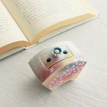 Spot Japan imported Jiugu Yaki (Flower Dance) Painted Mini Aromatherapy Wood Boxed Gifts