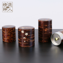 Spot Japan imported cherry skin patch tea cans Kakunodate-cho Birch fine work travel moisture-proof storage tank