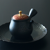 Spot Japanese imports often slippery burning Zhaolong hand-made Jincai Tianmu small emergency side teapot
