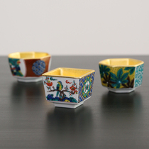 Spot Japan imported Kutani-yaki era painted gold leaf wine glass teacup wine cup Ceramic sake cup