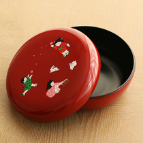 Spot Japan imported happy childhood Wood resin lacquerware Candy box Cookie box Storage box Fruit bowl