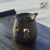 Spot Japan imported Tokoname-yaki climbing Cat tea incense burner refreshing aroma furnace ceramic ornaments
