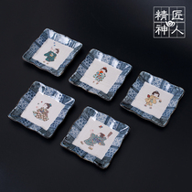 Spot Japan imported Kutani Yaki childrens fun plate set Imported ceramic plate plate tableware gift set