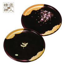 SF spot a variety of Japanese imported gold leaf painted tray Tea plate Fruit plate Japanese plate Lacquerware