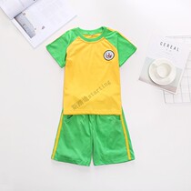 Sstepping Di Starting Kindergarten Garden Suit Summer Clothing Short Sleeve Suit Sportswear Primary School Student Banfu Round Collar Blouse