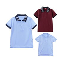 School uniforms for primary and secondary school students Childrens college style class clothes British style garden clothes summer clothes Lake blue short-sleeved top teacher clothes