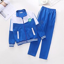 Spring Autumn Junior High School High School Students Blue And White School Uniforms College Students Group Banswear Suit Men Girl Zipper Blouses Sportswear