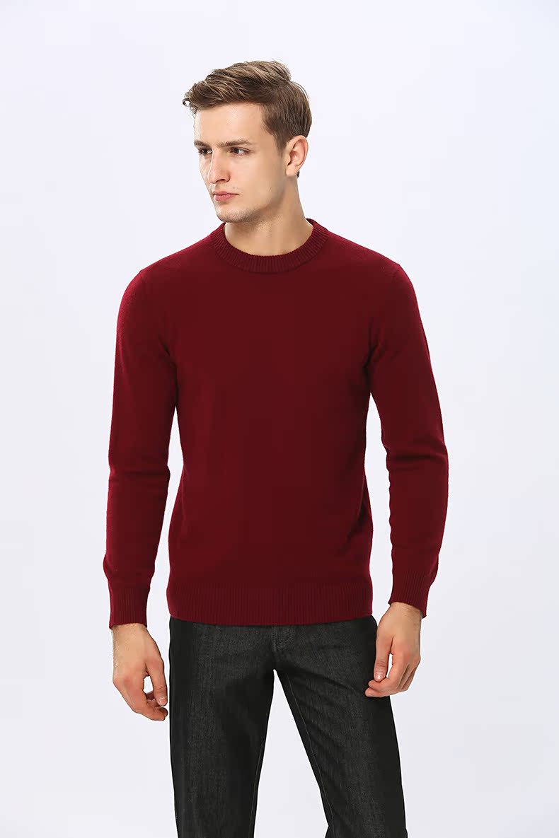 Áo len mùa đông Phoenix nam cổ tròn màu đơn giản Áo len cashmere nam 100% cashmere Áo len cashmere nguyên chất - Áo len Cashmere áo hoodie cặp