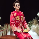 Традиционный свадебный наряд Сюхэ, вечернее платье, свадебное платье, коллекция 2022, дракон и феникс, китайский стиль, большой размер