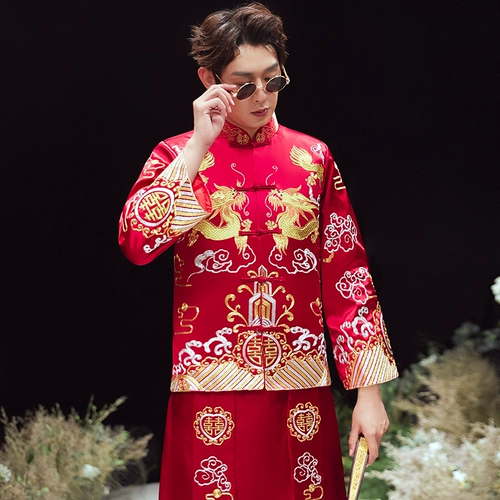 Традиционный свадебный наряд Сюхэ, вечернее платье, свадебное платье, коллекция 2022, дракон и феникс, китайский стиль, большой размер