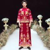 Традиционный свадебный наряд Сюхэ, вечернее платье, свадебное платье, коллекция 2022, дракон и феникс, китайский стиль, большой размер