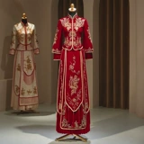 Бархатный традиционный свадебный наряд Сюхэ, свадебное платье, комплект для влюбленных, коллекция 2023, подходит для подростков