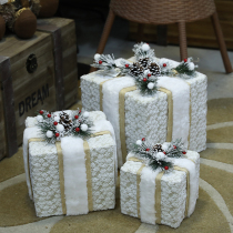 Christmas decoration gift box three-piece package box gift box Christmas tree decoration scene decoration dress up