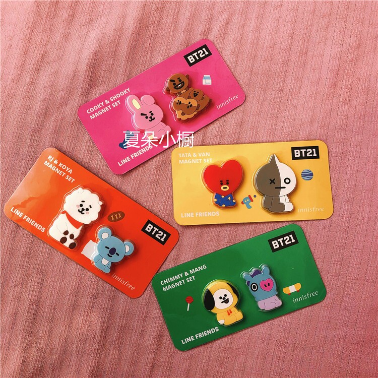 InnisfreeBT21 BTS fridge magnet set KOYA CHIMMY COOKY RJ beach towel