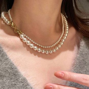 Detachable 2025 New Imitation Pearl Necklace Accessible Luxury Niche Design Clavicle Chain Stacked Necklace