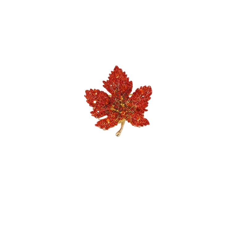 Brooch, High-End Women's Exquisite Red Maple Leaf Anti-Exposure Brooch, Niche Corsage, Elegant Retro Accessories