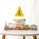 Деревянный поезд и день рождения игрушка Montessori Toys Baby Education