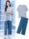 Modal maternity pajamas with breast pads, pregnancy summer confinement clothes, adjustable summer home clothes, thin postpartum clothes