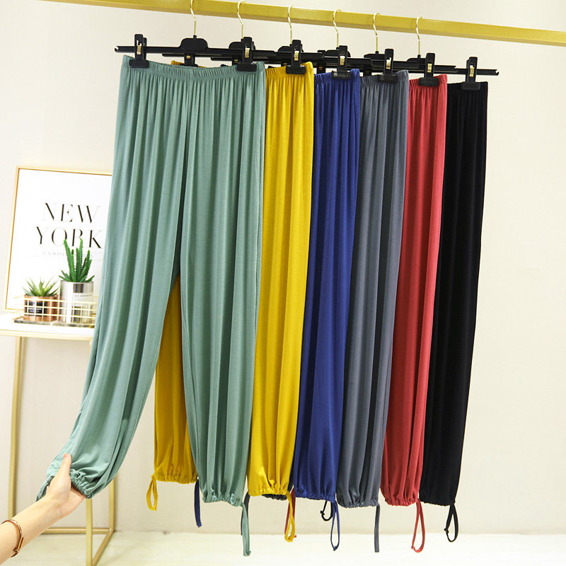 2020 spring and summer new modal sports casual pants women's thin section high waist loose corset pants drape lantern trousers