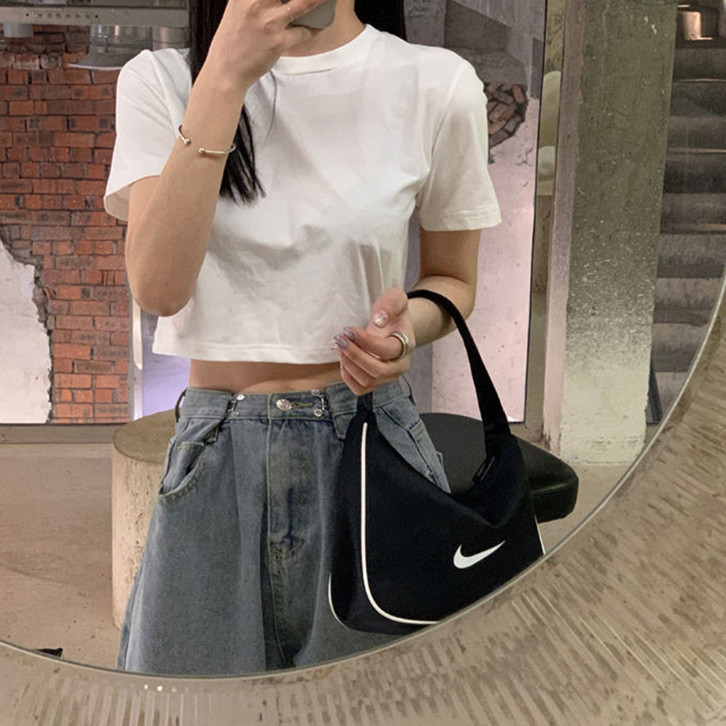 Short Cotton White T-Shirt with Short Sleeves for Women, High-Waisted and Cropped, Summer Style for Hot Girls, Bm White Top, New Summer Model