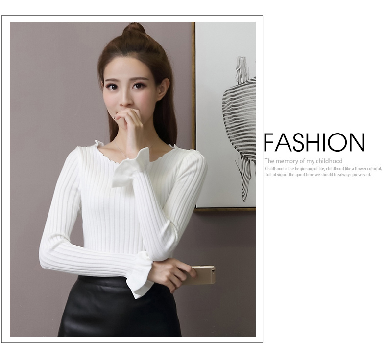 Áo len đen nữ mỏng phần mùa xuân và mùa thu mới đoạn ngắn Slim mỏng trùm đầu đan đáy áo sơ mi nữ dài tay bên trong mất phụ nữ áo len croptop