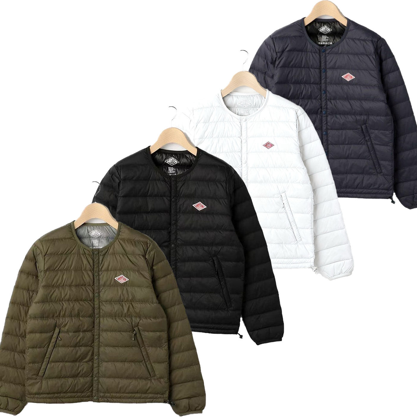 軽量でコンパクトに収納でき、襟なし、防水性、保温性に優れた、男女兼用の和風ショート丈アウトドアダウンジャケット。リブ裏地付き。