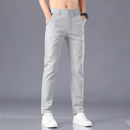 Летние шелковые тонкие трендовые штаны, быстросохнущий костюм, оверсайз, свободный прямой крой