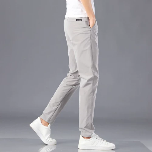 Летние шелковые тонкие трендовые штаны, быстросохнущий костюм, оверсайз, свободный прямой крой