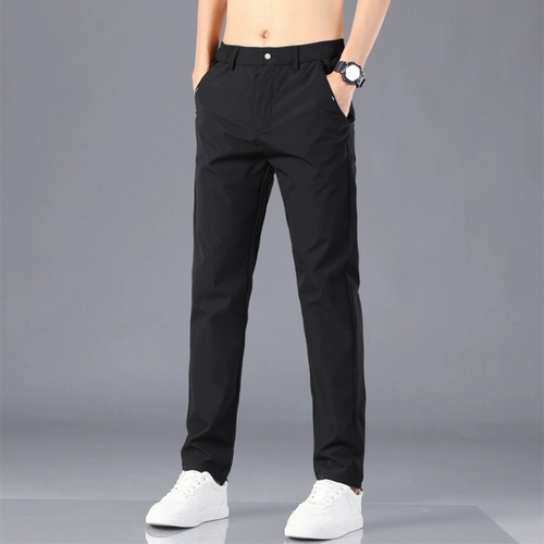 Летние шелковые тонкие трендовые быстросохнущие штаны, коллекция 2023, в корейском стиле, свободный прямой крой