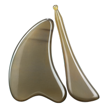 Natural old white buffalo horn scraping board for facial beauty special face lifting massage shaving board eye muscle stick