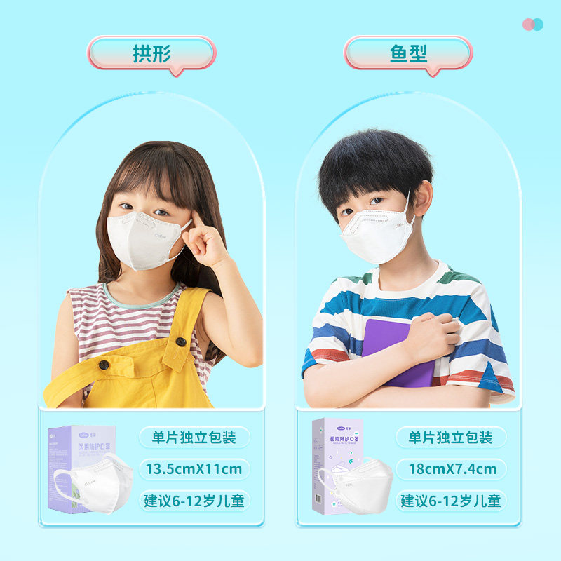 可孚 儿童专用N95医用口罩 30个独立包装 天猫优惠券折后￥49.9包邮（￥68.9-19）成人款￥46.9