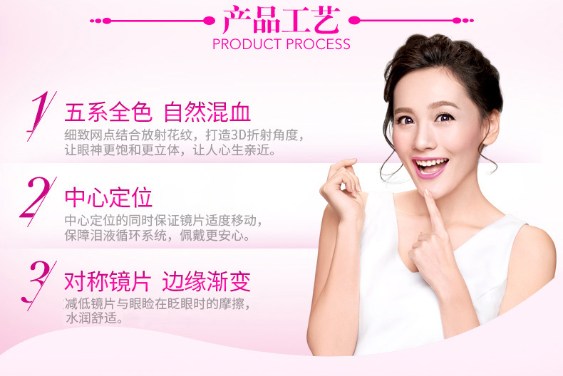 Kính màu vô hình Bausch & boo trong năm để ném một mảnh vẻ đẹp màu xám pha trộn đường kính kích thước phụ nữ châu Âu và Mỹ - Kính đeo mắt kính gọng kính