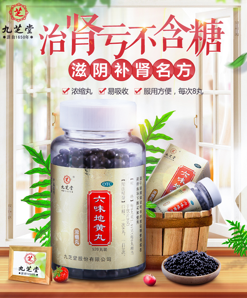 阿里健康大药房 九芝堂 六味地黄丸 520粒 滋阴补肾 图1