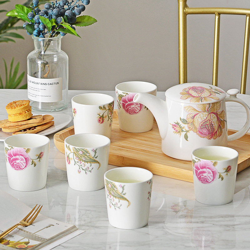 The Jiayu Water Glasses Water suit Home Ceramics Entrusted Trays Water Ostyle Light Lavish Fresh Tea Cup Bone Porcelain Kettle Gift Box