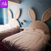 Themed Guesthouse Children Cartoon Bed Modern Creative Princess Bed Couple Apartments Folk Sleeping Electric Bed Net Red Rabbit Bed