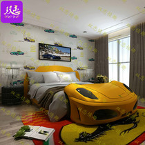 New Minimalist Themed Hotel Car Bed Set Making Couples Apartment Amenities Smart Electric Bed Shock Bed Water Bed Mat