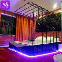 Themed Guesthouse Electric Spice Bed Creativity Iron Art Prison Cage Bed Bird Cage Bed Lovers Hotel Water Bed Shaking Bed