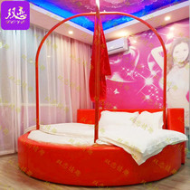 Themed Hotel Spice Bed Multifunction Electric Red Bed Round Creative Bed guesthouses Sex Spice Shake Bed set to do