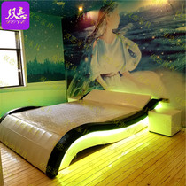 New Theme Hotel Luminous Spice Bed Guesthouse Creative Double Electric Bed Multifunction Smart Shake Water Mattress