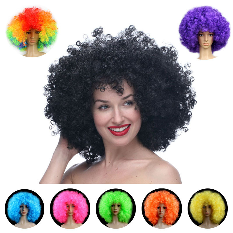 Afro Wig Large Headgear Round Curly Hair Party Performance Props Funny Annual Meeting Clown Wig Colorful