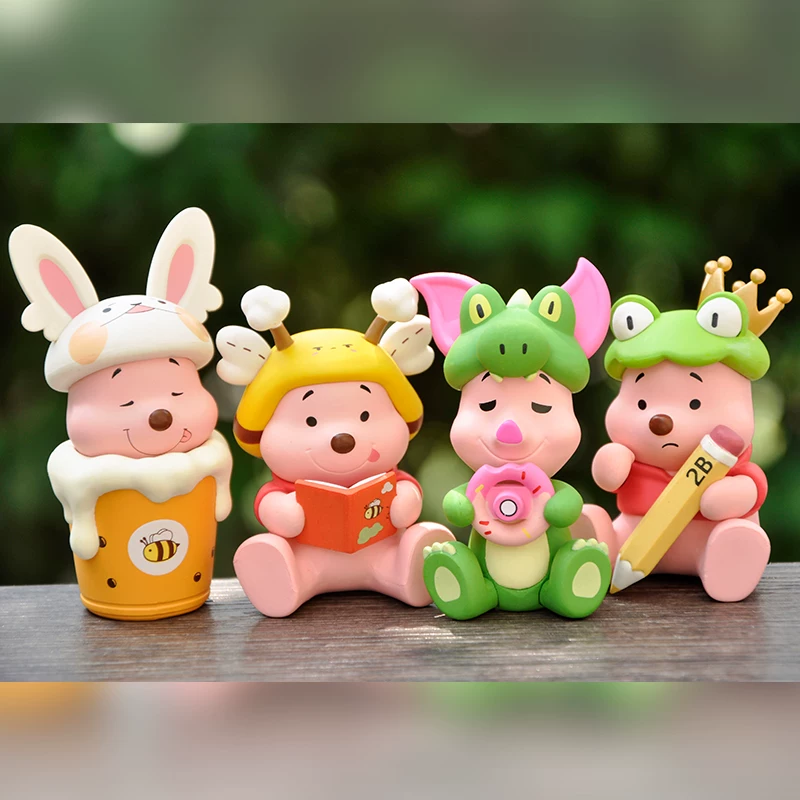 Аниме Pooh Bear Bear серия игры слепая коробка милый девочка сердце настольное торт украшение качели