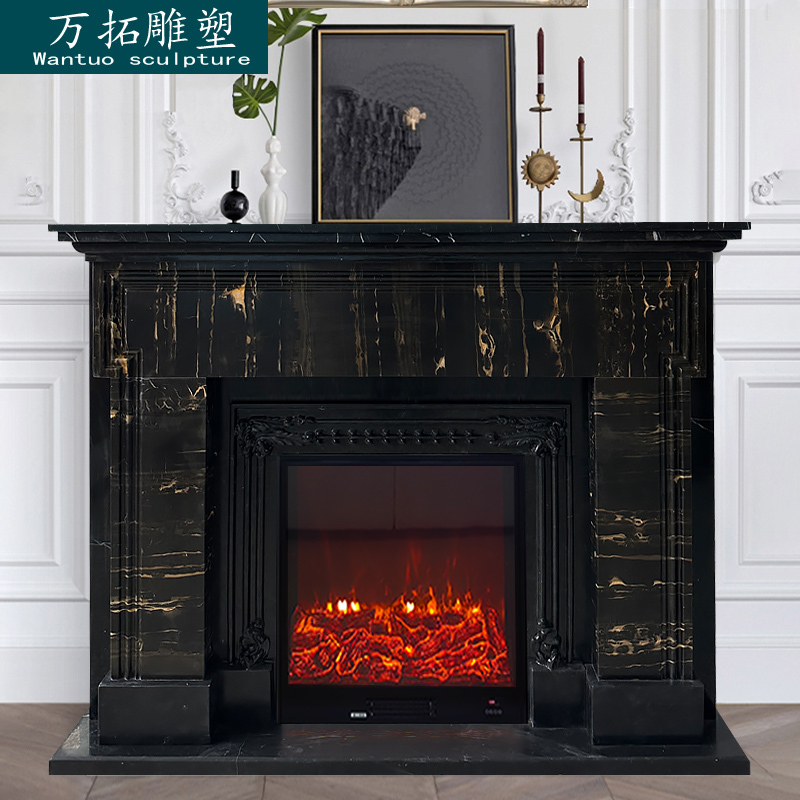 Marble Fireplace French Fireplace Black Gold Flower Stone Black Retro Simple American Fireplace Eyeswoon Same Style Marble Fireplace French Fireplace Black Gold Flower Stone Black Retro Simple American Fireplace Eyeswoon Same Style